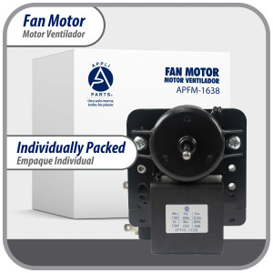 Appli Parts APFM-1638 Evaporator Fan Motor for refrigerators and freezers 110 V, 60 Hz, 0.12 A, 7.5 W, 2500 rpm, CCW, Shaft Length 1-3/4 in replaces 200D2940P005, 200D2940P011, P009, WR01F01638 Appli Parts APFM-1638 Evaporator Fan Motor for refrigerators and freezers 110 V, 60 Hz, 0.12 A, 7.5 W, 2500 rpm, CCW, Shaft Length 1-3/4 in replaces 200D2940P005, 200D2940P011, P009, WR01F01638
