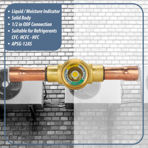 Appli Parts APSG-12AS 1/2 in Sight Glass and liquid moisture indicator Solder connections with Solid Body for HVAC/R installations suitable for CFC HCFC HFC refrigerants Appli Parts APSG-12AS 1/2 in Sight Glass and liquid moisture indicator Solder connections with Solid Body for HVAC/R installations suitable for CFC HCFC HFC refrigerants