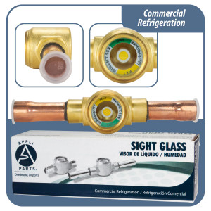 Appli Parts APSG-12AS 1/2 in Sight Glass and liquid moisture indicator Solder connections with Solid Body for HVAC/R installations suitable for CFC HCFC HFC refrigerants Appli Parts APSG-12AS 1/2 in Sight Glass and liquid moisture indicator Solder connections with Solid Body for HVAC/R installations suitable for CFC HCFC HFC refrigerants