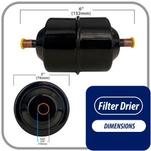 Appli Parts APFD-163S 3/8 in Liquid Line Refrigerant AC Filter Drier hvac Refrigeration 163S ODF Sweat Solder connection universal unidirectional 7in long 3in wide Appli Parts APFD-163S 3/8 in Liquid Line Refrigerant AC Filter Drier hvac Refrigeration 163S ODF Sweat Solder connection universal unidirectional 7in long 3in wide