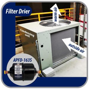 Appli Parts APFD-163S 3/8 in Liquid Line Refrigerant AC Filter Drier hvac Refrigeration 163S ODF Sweat Solder connection universal unidirectional 7in long 3in wide Appli Parts APFD-163S 3/8 in Liquid Line Refrigerant AC Filter Drier hvac Refrigeration 163S ODF Sweat Solder connection universal unidirectional 7in long 3in wide