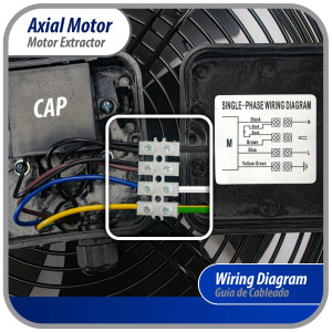 Appli Parts AXF-500-1 19-3/4 in Axial Fan Motor Guard Mounted Fan Blade 220V, 1 Ph, 50-60 Hz, 500W, 1450 rpm, Universal replacement for Cold Room Evaporators, Condensing Units, Work Temp -22F to 140F