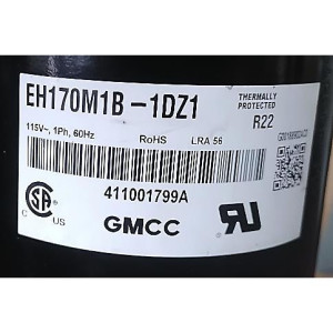 LG Compressor Rotary fixed speed 208-230V/1Ph/60Hz LRA 56 Compatible with R410A, Thermally Protected internal OLP GKS113KBA 201401601383 11103010001056 
Fits: EACM012C11B Midea PAC13037 PAC120371