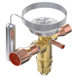Danfoss 067N9284 23TR Thermostatic expansion valve, TGE, R410A, 1-1/8x1 1/8 in Solder, ODF, 1/4 in Externally equalized, Bi-flow, -22 to 60 F
