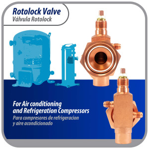 Appli Parts APRV-VA07 Rotolock Valve V07 1-3/4 in x 7/8 in ODF solder connection Universal replacement valve will work for refrigeration and air conditioning systems Appli Parts APRV-VA07 Rotolock Valve V07 1-3/4 in x 7/8 in ODF solder connection Universal replacement valve will work for refrigeration and air conditioning systems