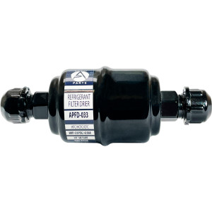 Appli Parts APFD-033 3/8 in Liquid Line Refrigerant AC Filter Drier hvac Refrigeration 033 SAE Flare connection universal unidirectional 4-1/2 in long 1-3/4 in wide
 Appli Parts APFD-033 3/8 in Liquid Line Refrigerant AC Filter Drier hvac Refrigeration 033 SAE Flare connection universal unidirectional 4-1/2 in long 1-3/4 in wide