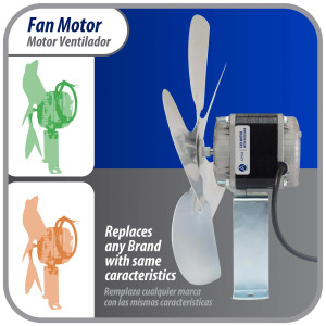 Appli Parts APFM-341E 34W refrigeration condenser and evaporator motor 115V 60Hz 1.5A 1450rpm includes base and 12in aluminum Fan Blade CCW shaft end Universal fit Appli Parts APFM-341E 34W refrigeration condenser and evaporator motor 115V 60Hz 1.5A 1450rpm includes base and 12in aluminum Fan Blade CCW shaft end Universal fit