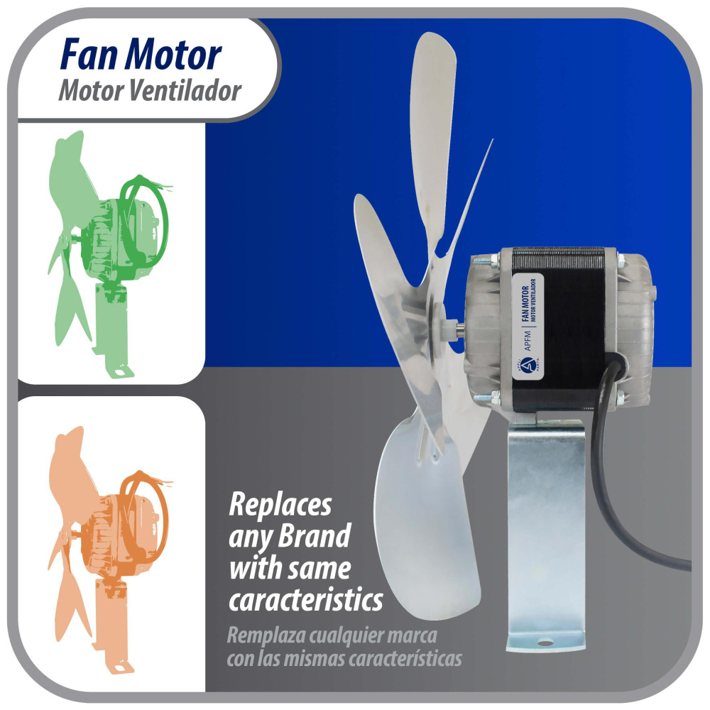 Appli Parts APFM-341E 34W Condenser and Evaporator Fan Motor 115V 60Hz 1.5A, Includes 12in Aluminum Fan Blade and Mounting Base, Universal Replacement for Commercial Refrigeration Units Appli Parts APFM-341E 34W Condenser and Evaporator Fan Motor 115V 60Hz 1.5A, Includes 12in Aluminum Fan Blade and Mounting Base, Universal Replacement for Commercial Refrigeration Units