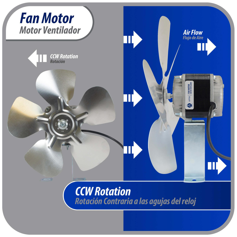 Appli Parts APFM-341E 34W Condenser and Evaporator Fan Motor 115V 60Hz 1.5A, Includes 12in Aluminum Fan Blade and Mounting Base, Universal Replacement for Commercial Refrigeration Units Appli Parts APFM-341E 34W Condenser and Evaporator Fan Motor 115V 60Hz 1.5A, Includes 12in Aluminum Fan Blade and Mounting Base, Universal Replacement for Commercial Refrigeration Units