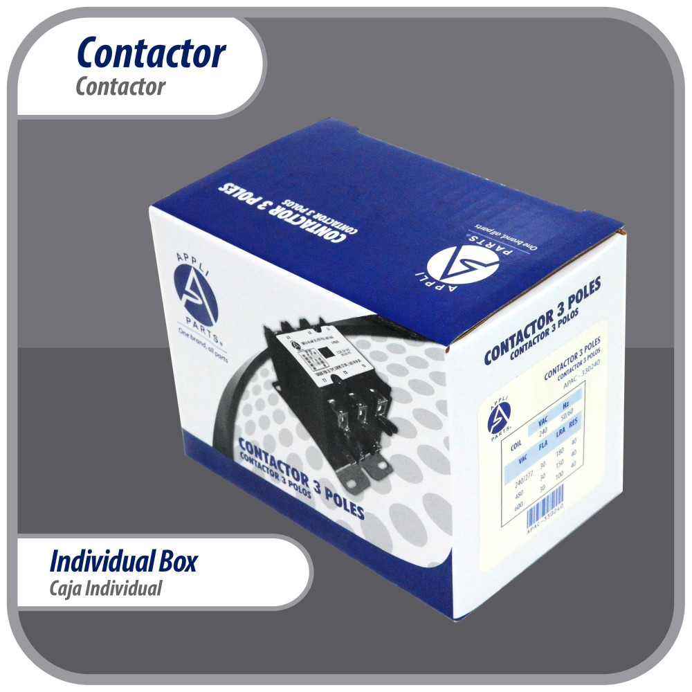 Appli Parts APAC-330240 Heavy Duty Contactor 3 Poles 30A 240V Coil Replacement for AC Compressors and Electrical Applications UL Certified E476929 Appli Parts APAC-330240 Heavy Duty Contactor 3 Poles 30A 240V Coil Replacement for AC Compressors and Electrical Applications UL Certified E476929