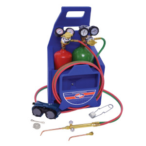Uniweld Welding Outfit K23P-T Includes: Welding Handle / Brazing Tips / Oxygen and Acetylene Regulator / Twin Hose / Goggles / Flint Lighter / Tank Key / Carrying Stand / Tanks 