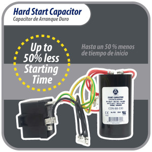 Appli Parts APHS-1 1 to 3 TON Hard Start kit 208-244 V, 1 Ph for air conditioner includes Capacitor 88-108mfd 330V and Potential Relay for Air Conditioner scroll and reciprocating compressors  Appli Parts APHS-1 1 to 3 TON Hard Start kit 208-244 V, 1 Ph for air conditioner includes Capacitor 88-108mfd 330V and Potential Relay for Air Conditioner scroll and reciprocating compressors