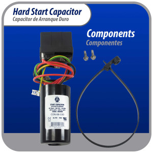 Appli Parts APHS-1 1 to 3 TON Hard Start kit 208-244 V, 1 Ph for air conditioner includes Capacitor 88-108mfd 330V and Potential Relay for Air Conditioner scroll and reciprocating compressors  Appli Parts APHS-1 1 to 3 TON Hard Start kit 208-244 V, 1 Ph for air conditioner includes Capacitor 88-108mfd 330V and Potential Relay for Air Conditioner scroll and reciprocating compressors