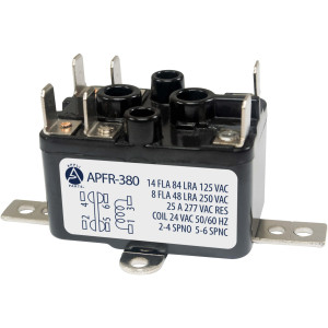 Appli Parts APFR-380 90-380, 24 VAC Coil, Heavy Duty Switching Fan Relay, SP Normally Open, SP Normally Closed, AC and heating Furnace blower relay Universal fit multi position bracket Appli Parts APFR-380 90-380, 24 VAC Coil, Heavy Duty Switching Fan Relay, SP Normally Open, SP Normally Closed, AC and heating Furnace blower relay Universal fit multi position bracket