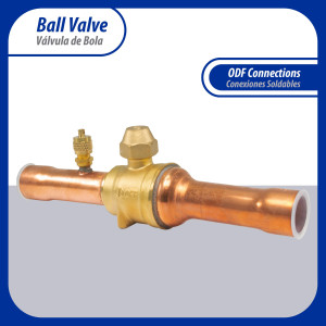 Appli Parts APBV-078 7/8 in Shut Off Ball Valve ODF Universal Replacement 610 psi (4.2 Mpa) max pressure -22 F to 248 F work temperature with 1/4 in SAE service port, with 7-7/8 in overall length Appli Parts APBV-078 7/8 in Shut Off Ball Valve ODF Universal Replacement 610 psi (4.2 Mpa) max pressure -22 F to 248 F work temperature with 1/4 in SAE service port, with 7-7/8 in overall length