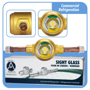 Appli Parts APSG-14AS 1/4 in Sight Glass and liquid moisture indicator Solder connections with Solid Body for HVAC/R installations suitable for CFC HCFC HFC refrigerants Appli Parts APSG-14AS 1/4 in Sight Glass and liquid moisture indicator Solder connections with Solid Body for HVAC/R installations suitable for CFC HCFC HFC refrigerants