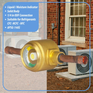 Appli Parts APSG-14AS 1/4 in Sight Glass and liquid moisture indicator Solder connections with Solid Body for HVAC/R installations suitable for CFC HCFC HFC refrigerants Appli Parts APSG-14AS 1/4 in Sight Glass and liquid moisture indicator Solder connections with Solid Body for HVAC/R installations suitable for CFC HCFC HFC refrigerants