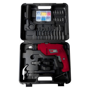 Promaker 1-2in Hammer Drill PRO-TP550KIT Includes Drill, Side Handle, Depth Rod, Key Chuck, Plastic Box, Accessories, Organizer Box, 120V 60Hz, 4.7A, 550W, 0-3000rpm, Chuck 1-2in (13mm), 4.84Lb 6.5ft