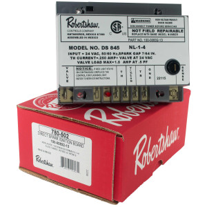 Robertshaw 780-502 Ignition Module Intermittent Pilot 24V Direct Spark Ignition DS 845 
 Robertshaw 780-502 Ignition Module Intermittent Pilot 24V Direct Spark Ignition DS 845