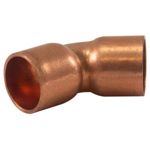Appli Parts AP-C03845 45 Degree Elbow Short turn 3/8 in Copper pipe fittings CxC Sweat connections for refrigeration, air conditioning and plumbing applications ACR and Type L copper pipe Appli Parts AP-C03845 45 Degree Elbow Short turn 3/8 in Copper pipe fittings CxC Sweat connections for refrigeration, air conditioning and plumbing applications ACR and Type L copper pipe