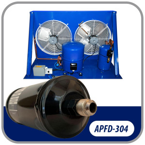 Appli Parts APFD-304 1/2 in Liquid Line Refrigerant AC Filter Drier hvac Refrigeration 304 SAE Flare connection universal unidirectional 10-1/2 in long 3-1/4 in wide Appli Parts APFD-304 1/2 in Liquid Line Refrigerant AC Filter Drier hvac Refrigeration 304 SAE Flare connection universal unidirectional 10-1/2 in long 3-1/4 in wide