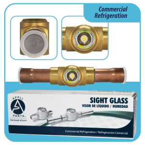 Appli Parts APSG-34AS 3/4 in Sight Glass and liquid moisture indicator Solder connections with Solid Body for HVAC/R installations suitable for CFC HCFC HFC refrigerants Appli Parts APSG-34AS 3/4 in Sight Glass and liquid moisture indicator Solder connections with Solid Body for HVAC/R installations suitable for CFC HCFC HFC refrigerants