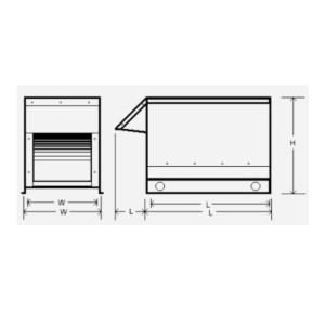 Outdoor Enclosure For Condensing Units eco200 G90U Galvanized material 26 L x 24.5W x 22H inches Outdoor Enclosure For Condensing Units eco200 G90U Galvanized material 26 L x 24.5W x 22H inches