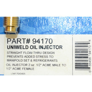 Refillable Oil/Dye Injector Uniweld 1/2" Flare 94170
