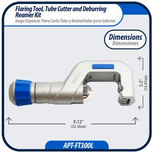 Appli Parts APT-FT300L Hydraulic Expander Swaging Tool, Tube Cutter and Deburring Tool Kit for 3/8 to 1-5/8 in Outer Diameter Tube for Copper, Aluminum and other Soft Metal Pipe