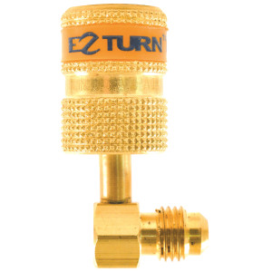 Uniweld Ez-Turn Anti-Blowback Mini Split Ductless Adaptador 90 degrees 1/4 in MF X 5/16 in FF R-410a, CFC, HCFC and HFC rated EZABM90 Uniweld Ez-Turn Anti-Blowback Mini Split Ductless Adaptador 90 degrees 1/4 in MF X 5/16 in FF R-410a, CFC, HCFC and HFC rated EZABM90