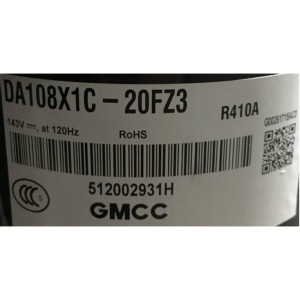 GMCC Compressor DC Rotary Inverter Toshiba 12,000Btu/hr Compatible with R410A, DA108X1C-20FZ3, 201400620600, 11103020000030 
