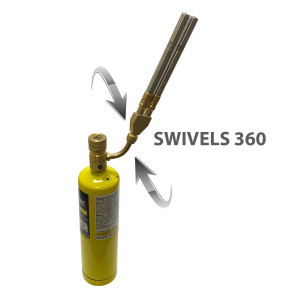 Appli Parts APHT-1D2 Double Burner Hand Torch for Soldering Brazing with Map or Propane Fuel Swivel Tip for uses in plumbing refrigeration air conditioning and more Appli Parts APHT-1D2 Double Burner Hand Torch for Soldering Brazing with Map or Propane Fuel Swivel Tip for uses in plumbing refrigeration air conditioning and more