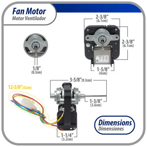 Appli Parts APFM-240369701AP Freezer Fan Motor replacement 6 W, 110 V, 60 Hz, 0.05 A, 3000 rpm, CCW rotation