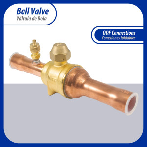Appli Parts APBV-034 3/4 in Shut Off Ball Valve ODF Universal Replacement 610 psi (4.2 Mpa) max pressure -22 F to 248 F work temperature with 1/4 in SAE service port, with 7 in overall length Appli Parts APBV-034 3/4 in Shut Off Ball Valve ODF Universal Replacement 610 psi (4.2 Mpa) max pressure -22 F to 248 F work temperature with 1/4 in SAE service port, with 7 in overall length