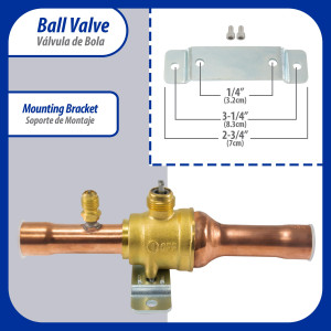 Appli Parts APBV-034 3/4 in Shut Off Ball Valve ODF Universal Replacement 610 psi (4.2 Mpa) max pressure -22 F to 248 F work temperature with 1/4 in SAE service port, with 7 in overall length Appli Parts APBV-034 3/4 in Shut Off Ball Valve ODF Universal Replacement 610 psi (4.2 Mpa) max pressure -22 F to 248 F work temperature with 1/4 in SAE service port, with 7 in overall length