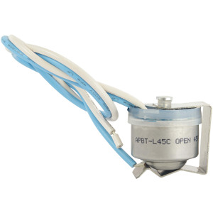 Appli Parts APBT-L45C Bimetal Thermostat 2 Wire, Open 45 F and Close 25 F, With Clip, black and black colored wires, Reference BIM-315 / Thermodisc Appli Parts APBT-L45C Bimetal Thermostat 2 Wire, Open 45 F and Close 25 F, With Clip, black and black colored wires, Reference BIM-315 / Thermodisc