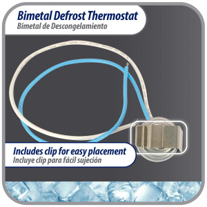 Appli Parts APBT-L45C Bimetal Thermostat 2 Wire, Open 45 F and Close 25 F, With Clip, black and black colored wires, Reference BIM-315 / Thermodisc Appli Parts APBT-L45C Bimetal Thermostat 2 Wire, Open 45 F and Close 25 F, With Clip, black and black colored wires, Reference BIM-315 / Thermodisc