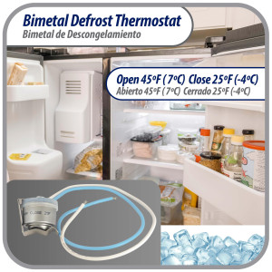 Appli Parts APBT-L45C Bimetal Thermostat 2 Wire, Open 45 F and Close 25 F, With Clip, black and black colored wires, Reference BIM-315 / Thermodisc Appli Parts APBT-L45C Bimetal Thermostat 2 Wire, Open 45 F and Close 25 F, With Clip, black and black colored wires, Reference BIM-315 / Thermodisc