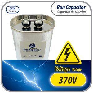 Appli Parts Run Capacitor for ac 12.5 Mfd uF (microfarads) 370VAC CBB65 Oval Universal fit for hvac and other applications 2-7/8in Wide 1-7/8in Depth 3-1/4in High CON-12.5-370
 Appli Parts Run Capacitor for ac 12.5 Mfd uF (microfarads) 370VAC CBB65 Oval Universal fit for hvac and other applications 2-7/8in Wide 1-7/8in Depth 3-1/4in High CON-12.5-370