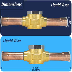 Appli Parts APSG-58S 5/8 in Sight Glass and liquid moisture indicator Solder connections with take-apart Body for HVAC/R installations