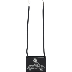 Appli Parts Fan Capacitor 2.5 mfd (microfarads) uf 250 VAC with 2 Wire Terminal Connections compatible with any brand with same capacitance 1-1/2in Width 5/8in Depth 1in Height CAP-2.5-250-2C Appli Parts Fan Capacitor 2.5 mfd (microfarads) uf 250 VAC with 2 Wire Terminal Connections compatible with any brand with same capacitance 1-1/2in Width 5/8in Depth 1in Height CAP-2.5-250-2C