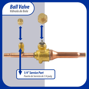 Appli Parts APBV-014 1/4 in Shut Off Ball Valve ODF Universal Replacement 610 psi (4.2 Mpa) max pressure -22 F to 248 F work temperature with 1/4 in SAE service port, with 6-1/2 in overall length Appli Parts APBV-014 1/4 in Shut Off Ball Valve ODF Universal Replacement 610 psi (4.2 Mpa) max pressure -22 F to 248 F work temperature with 1/4 in SAE service port, with 6-1/2 in overall length