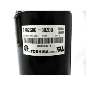 Toshiba Compressor fixed speed rotary 9.000 Btu 220v/60hz/1ph Compatible with R410A, PA82G0C-3BZDU 201400601430 11103010001209
Fits: EACM009C11B EADM009C11B