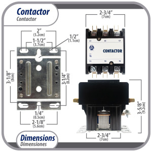 Appli Parts APAC-36024 Heavy Duty Contactor 3 Poles 60A 24V Coil Replacement for AC Compressors and Electrical Applications UL Certified E476929 Appli Parts APAC-36024 Heavy Duty Contactor 3 Poles 60A 24V Coil Replacement for AC Compressors and Electrical Applications UL Certified E476929