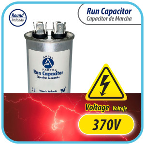 Appli Parts Run Capacitor for ac 75 Mfd uF (microfarads) 370VAC CBB65 Round Universal fit for hvac and other applications 5-1/2in High 2-1/4in Wide CON-75-370-R
 Appli Parts Run Capacitor for ac 75 Mfd uF (microfarads) 370VAC CBB65 Round Universal fit for hvac and other applications 5-1/2in High 2-1/4in Wide CON-75-370-R