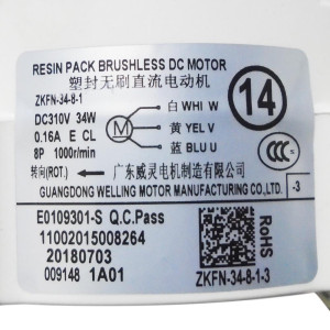 Motor Outdoor Unit Ecox 11002015008264 ZKFN-34-8-1-3
Fits: Edhm009c19b / Edem009h18b / Edem012c18b / Edhm012c19b / Edhm018c19b / Edhm012c19A