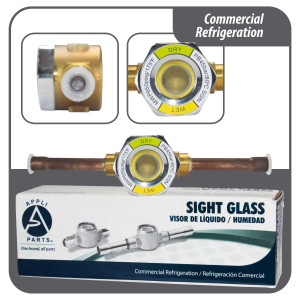 Appli Parts APSG-14S 1/4 in Sight Glass and liquid moisture indicator Solder connections with take-apart Body for HVAC/R installations suitable for CFC HCFC HFC refrigerants Appli Parts APSG-14S 1/4 in Sight Glass and liquid moisture indicator Solder connections with take-apart Body for HVAC/R installations suitable for CFC HCFC HFC refrigerants