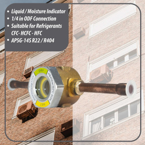 Appli Parts APSG-14S 1/4 in Sight Glass and liquid moisture indicator Solder connections with take-apart Body for HVAC/R installations suitable for CFC HCFC HFC refrigerants Appli Parts APSG-14S 1/4 in Sight Glass and liquid moisture indicator Solder connections with take-apart Body for HVAC/R installations suitable for CFC HCFC HFC refrigerants