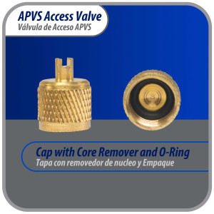Appli Parts APVS-14144 1/4 in SAE Access Schrader Valve x 1/4 ODF x 4 in Copper Stem with Valve Core and Cap with gasket and core remover for AC and refrigeration systems Appli Parts APVS-14144 1/4 in SAE Access Schrader Valve x 1/4 ODF x 4 in Copper Stem with Valve Core and Cap with gasket and core remover for AC and refrigeration systems