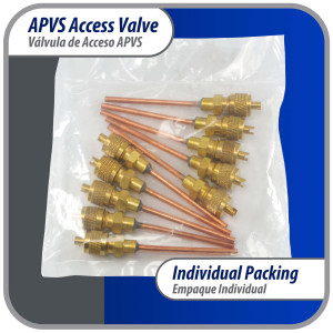 Appli Parts APVS-14182K10 10 Pack 1/4 in SAE Access Schrader Valve x 1/8 ODF x 2 in Copper Stem with Valve Core and Cap with gasket and core remover for AC and refrigeration systems Appli Parts APVS-14182K10 10 Pack 1/4 in SAE Access Schrader Valve x 1/8 ODF x 2 in Copper Stem with Valve Core and Cap with gasket and core remover for AC and refrigeration systems
